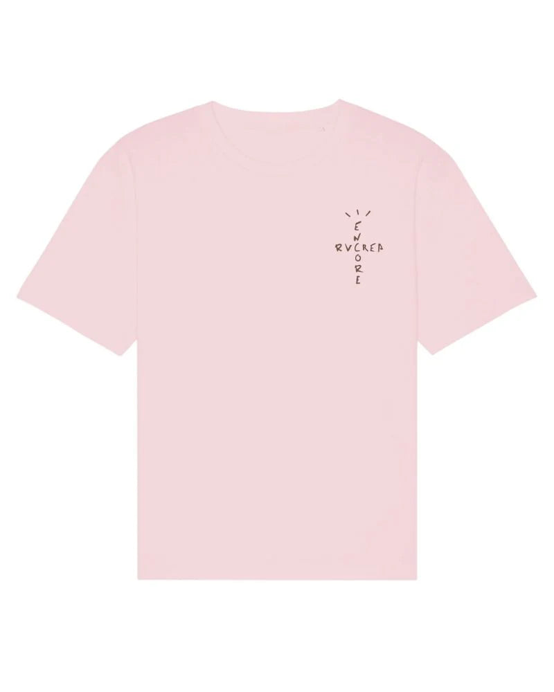 T-shirt dark mocha light pink
