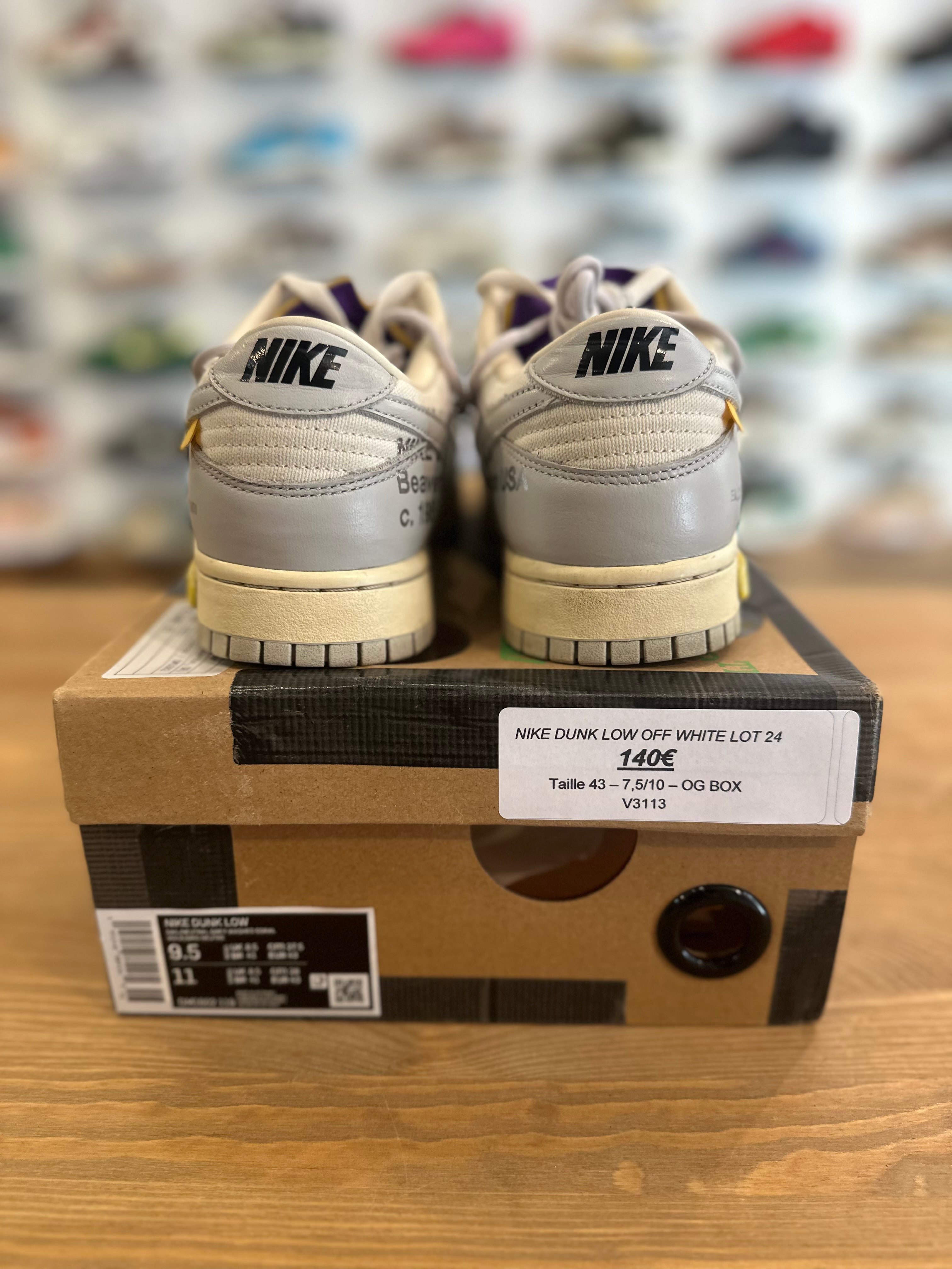 Nike dunk low off White lot 24 ( taille 43 )