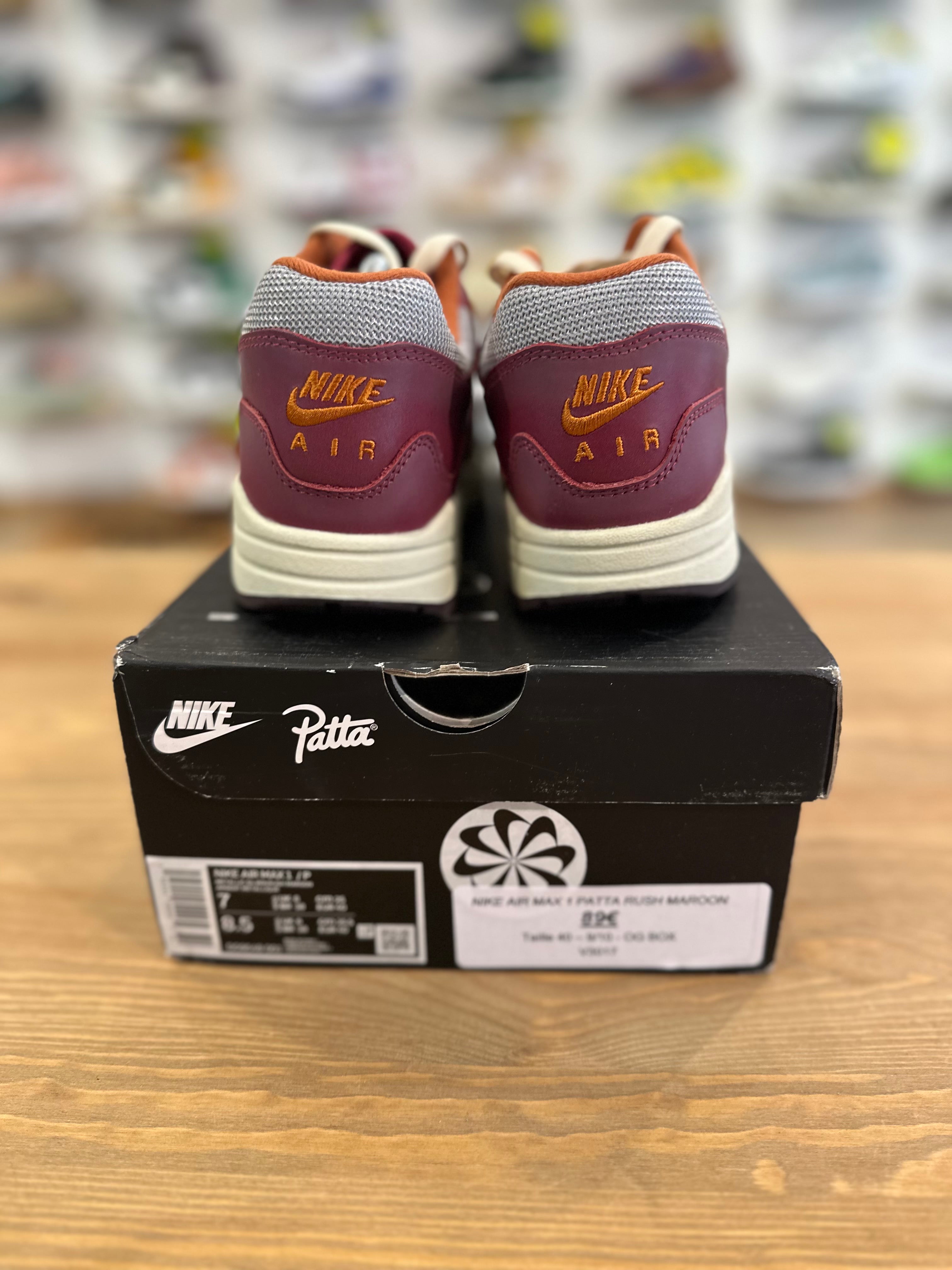 Nike air Max 1 Patta rush maroon ( taille 40 )