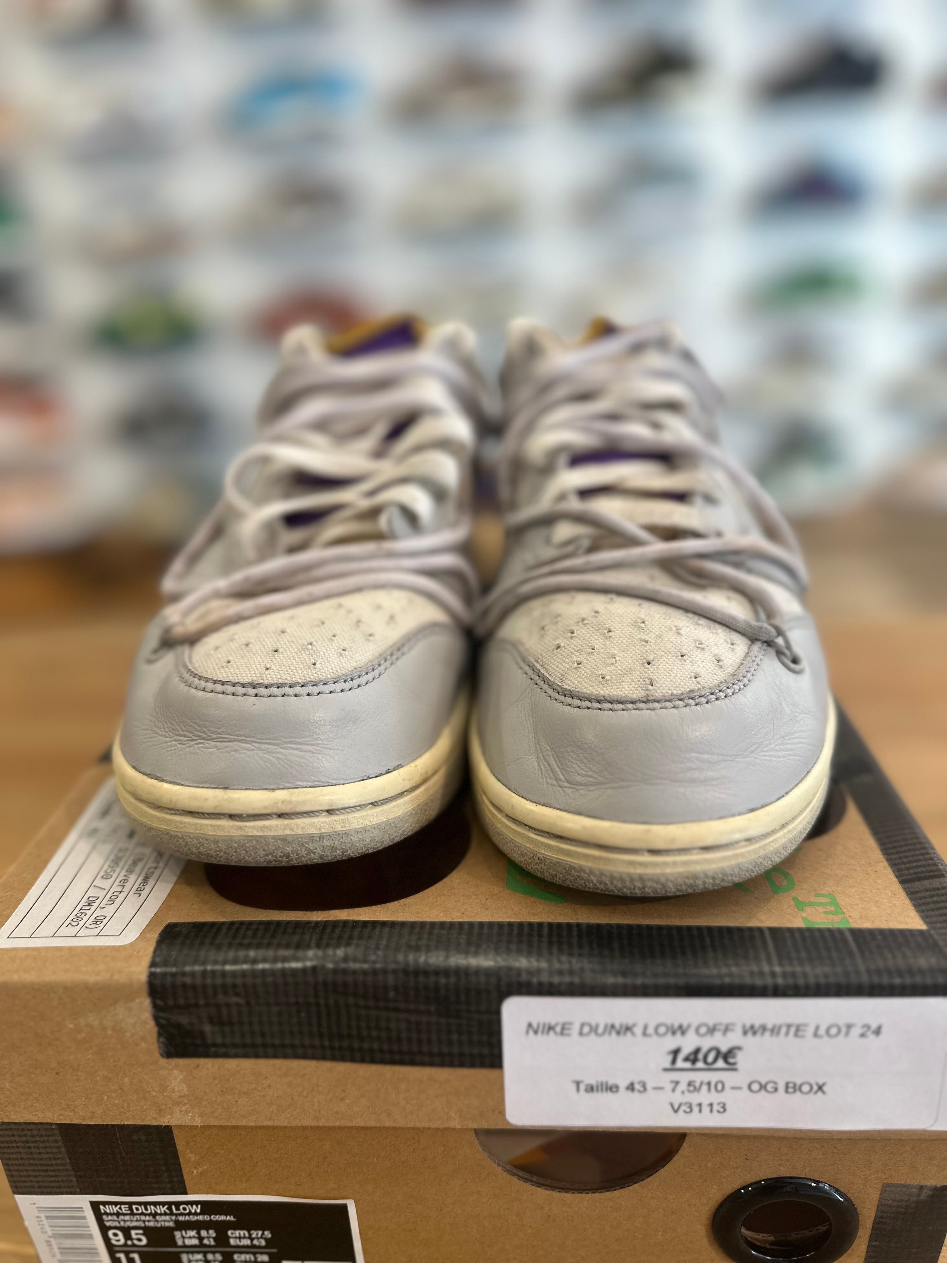 Nike dunk low off White lot 24 ( taille 43 )