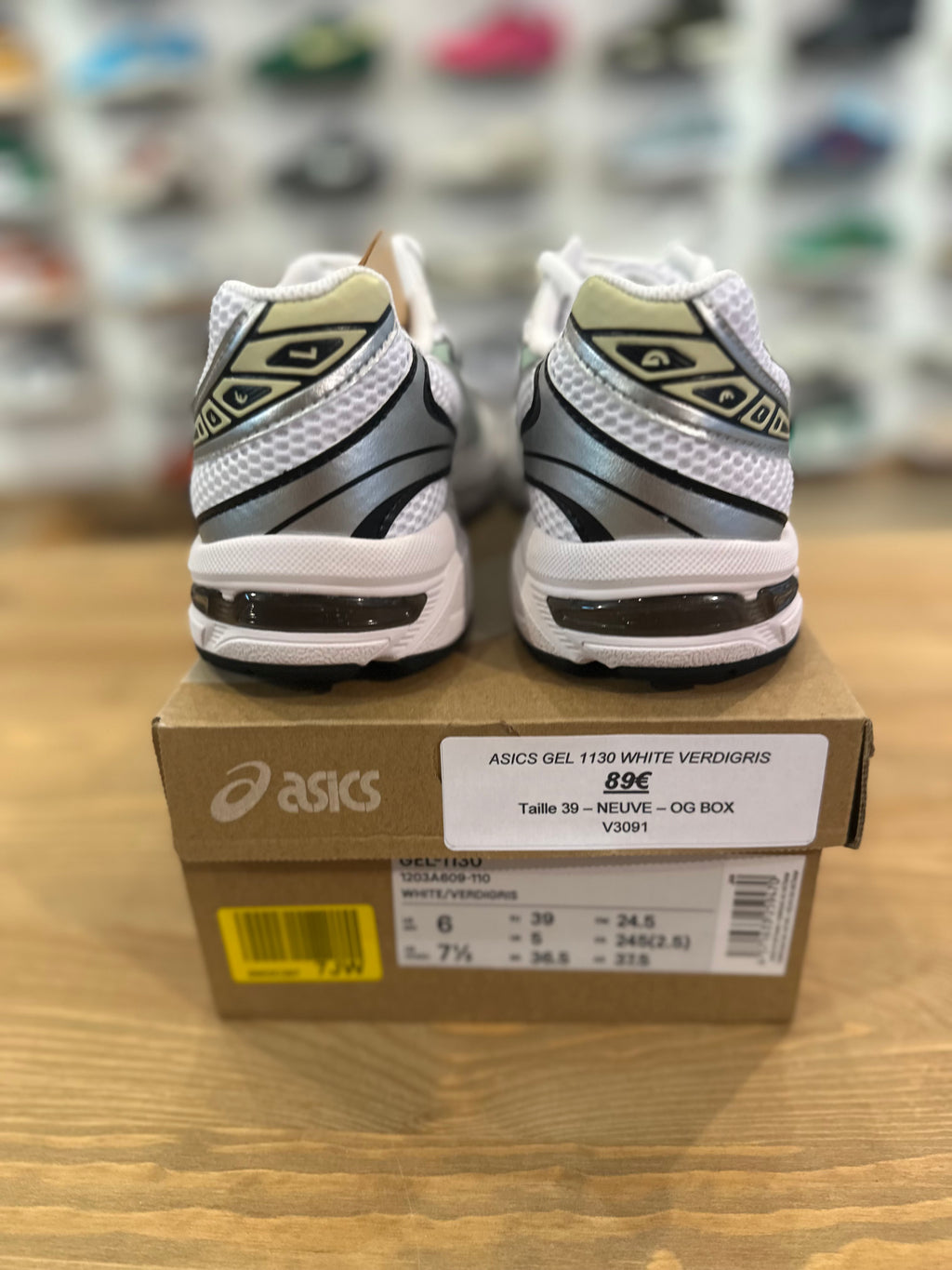 Asics gel 1130 white verdigris ( taille 39 )