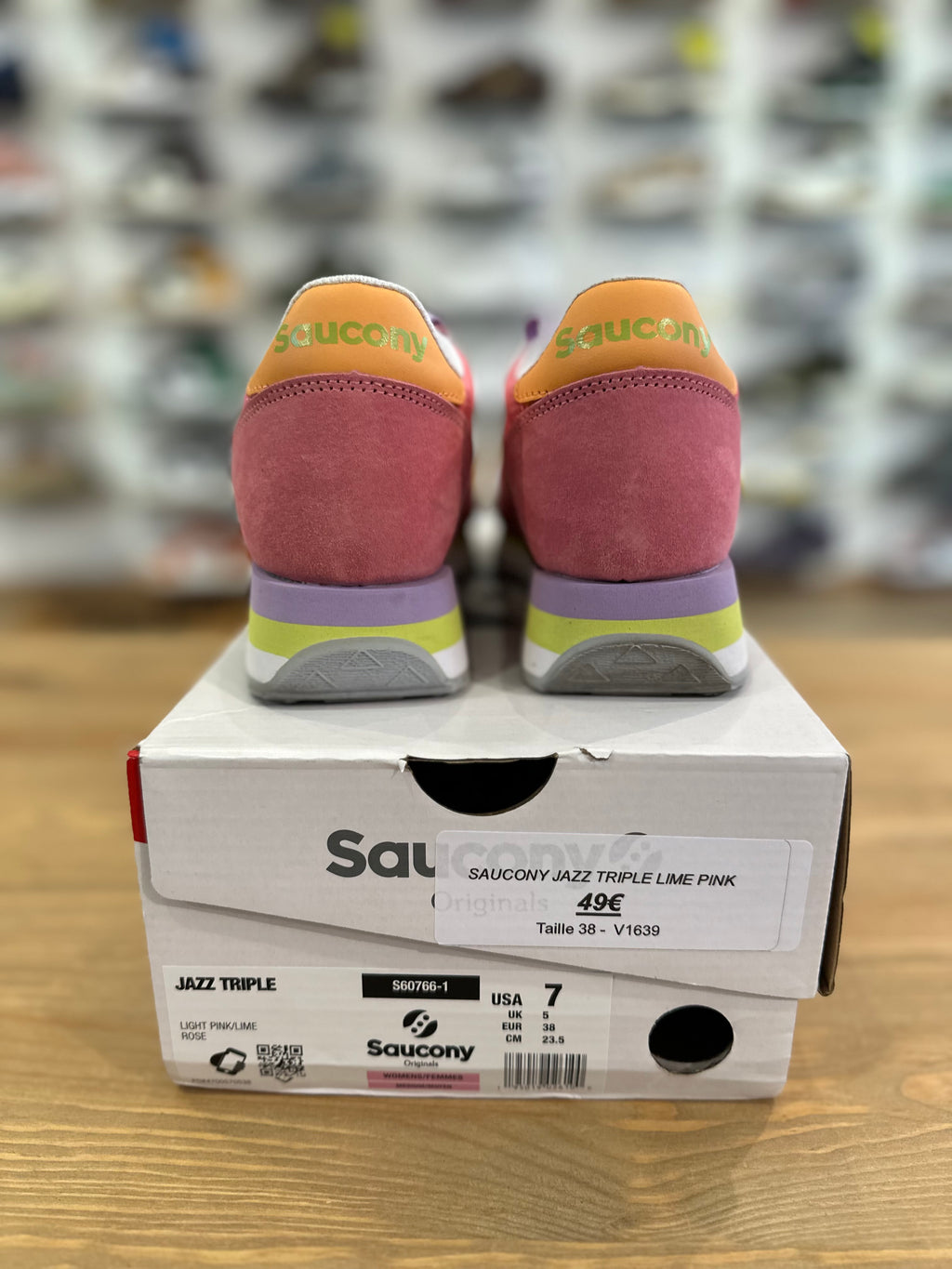 Saucony jazz triple lime pink ( taille 38 )