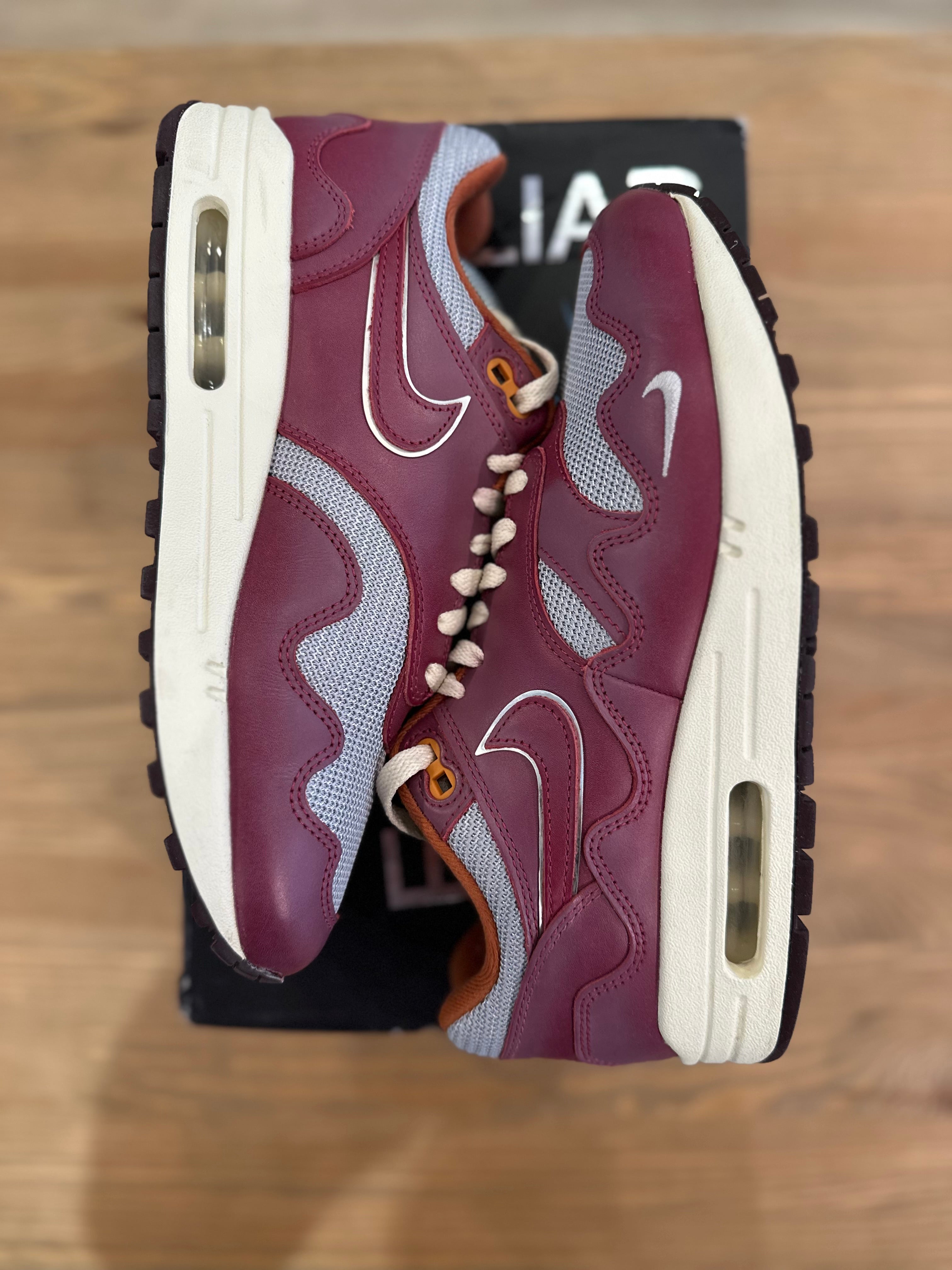 Nike air Max 1 Patta rush maroon ( taille 40 )
