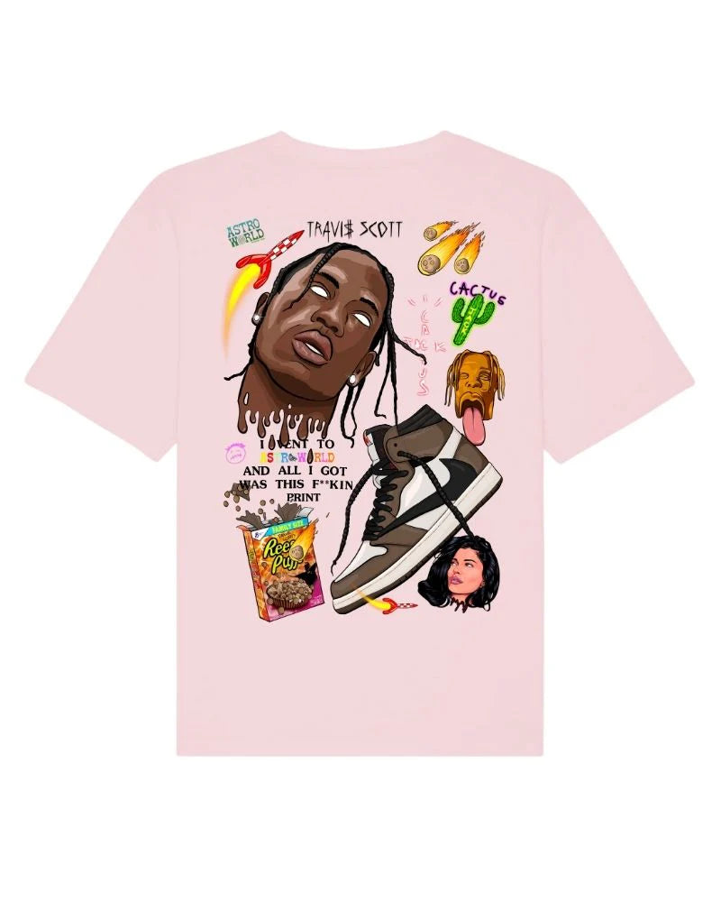 T-shirt dark mocha light pink