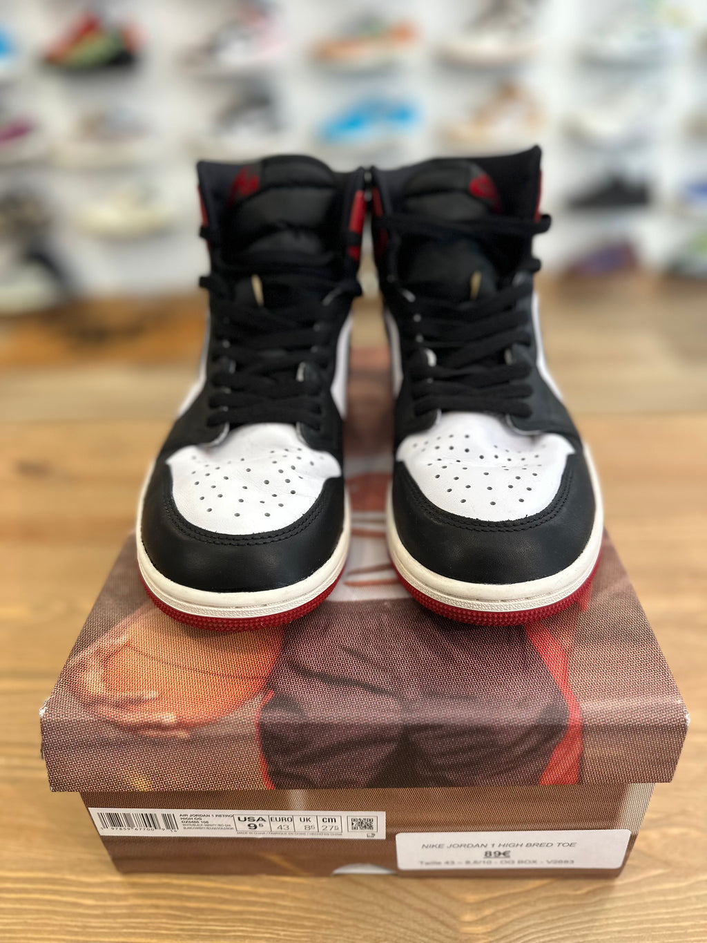 Nike Jordan 1 high bred toe reimagined ( taille 43 )