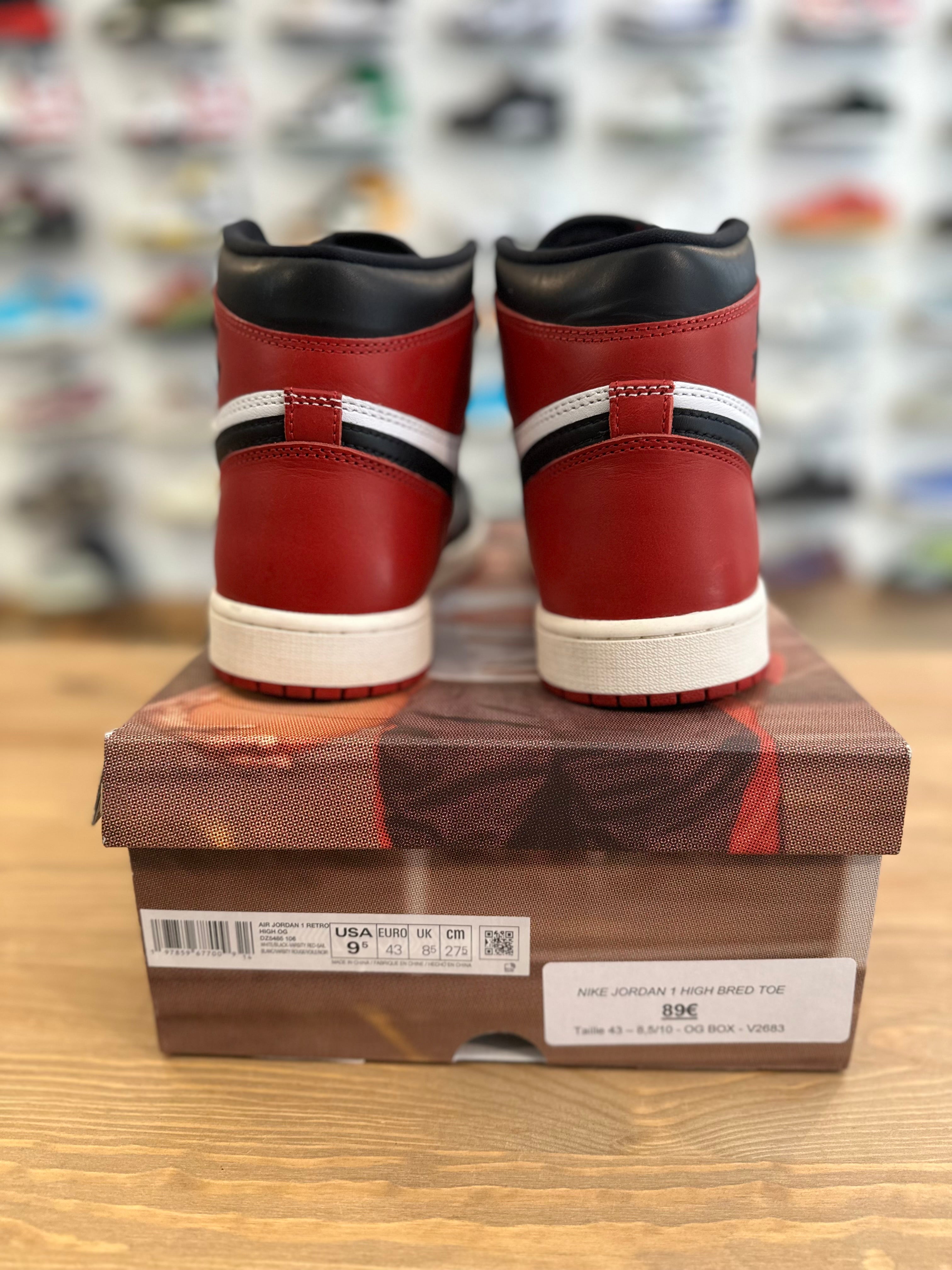 Nike Jordan 1 high bred toe reimagined ( taille 43 )